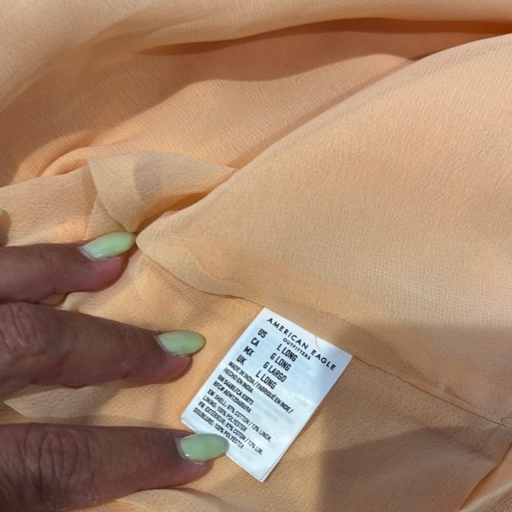 American Eagle Gold Strapless Buttoned Midi lined Sundress with side zipper. - Picture 12 of 12